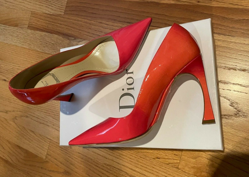 red dior pumps