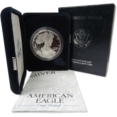 #ad #ad 1995 P American Silver Eagle Bullion Proof $1 Coin Collectible OGP COA $114.99