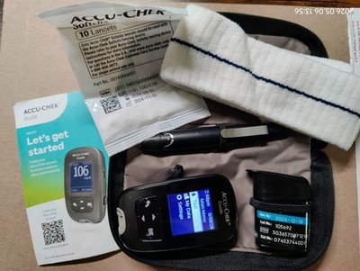 Accu-Chek Guide Blood Glucose Meter Monitoring System & Softclix Case Strips