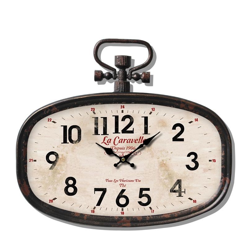 Horloge murale La Caravelle 45x40cm en métal brossé haut de gamme