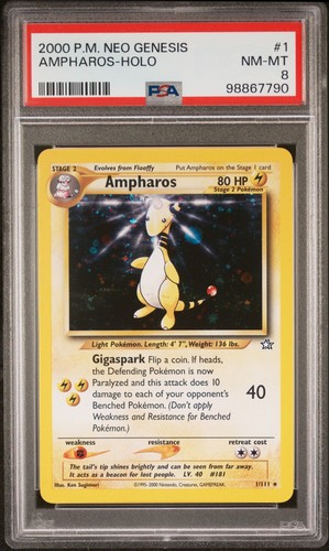Ampharos (Unlimited) graded PSA 8 for sale on eBay