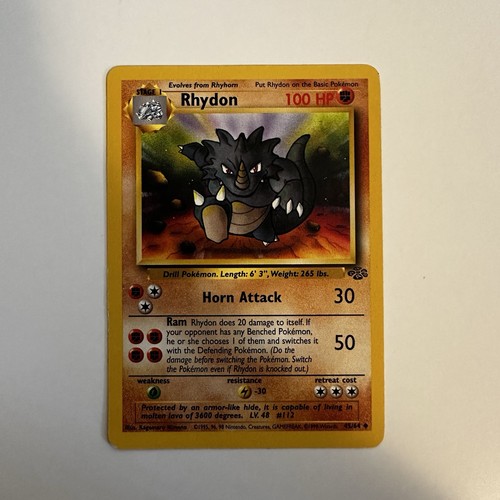 RHYDON - Jungle Set - 45/64 - Uncommon Pokemon Card - Unlimited Edition - NM - Picture 2 of 7