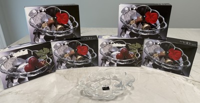 6 Vtg Studio Nova Clear GRAPES Crystal Natures Harvest Fruit Candy Nut Bowls
