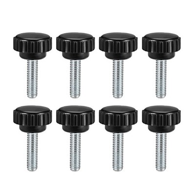 M6 x 20mm Male Thread Knurled Clamping Knobs Grip Thumb Screw on Type 8 Pcs