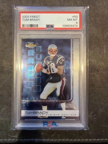 2002 Topps Finest Tom Brady #50 PSA 8