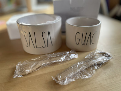 Rae Dunn Guac And Salsa Bowl Set