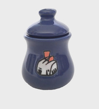 Vintage Frenzy toys-Blue Sugar Bowl w/lid-Toaster on side-3" High-Made in China