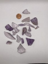 Antique Amethyst Purple Glass Shards Lot 19 Pcs Dug Nevada Ranch Dump Art