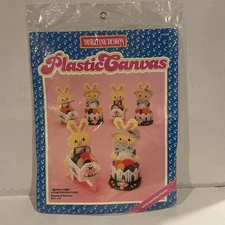Distlefink Designs Easter Plastic Canvas Kit Bunny Time Craft 6 Easter Egg Cups