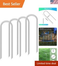 Galvanized Steel Trampoline Anchors - 11.8" Rust-Resistant Wind Stakes 4 Pack 