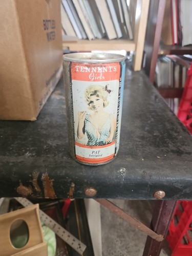 TENNENT'S GIRLS "PAT - Intrigued" 440ml C/S Beer Can bottom opened - Picture 1 of 5