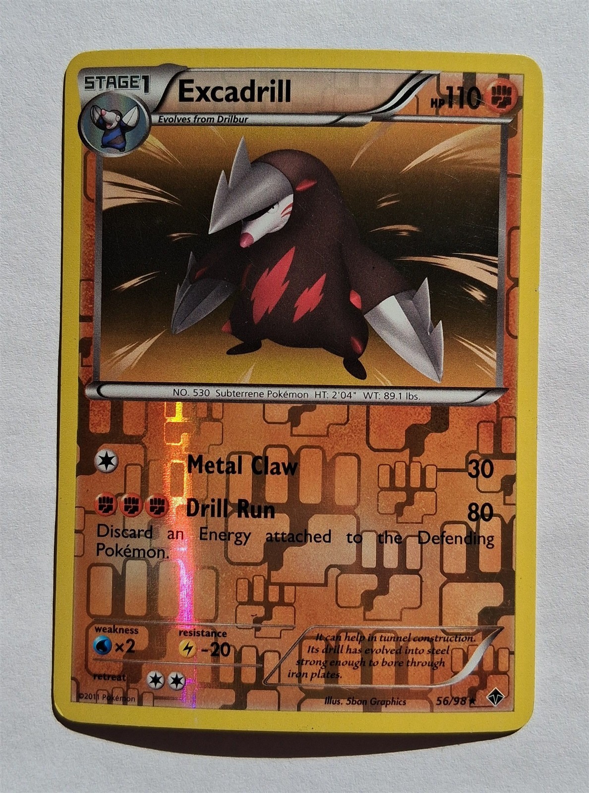 Pokemon - Excadrill - Emerging Powers 56/98 - Reverse Holo Rare - LP
