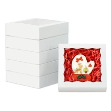 100 Pcs Individual Cookie Boxes 4 1/2 x 4 1/2 x 1 1/5 Small Gift Boxes Single...