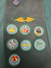 Vintage Girl Scout Sash, Pins, Stars, Merit Badges