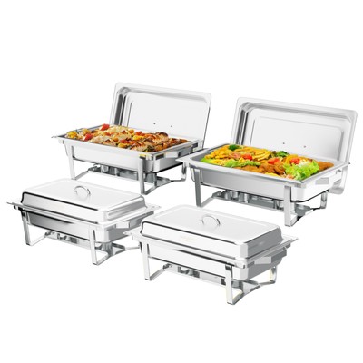4er-Pack Chafing Dish für Buffet, 9 Quart Edelstahl Chafing Dish Buffet-Set DE