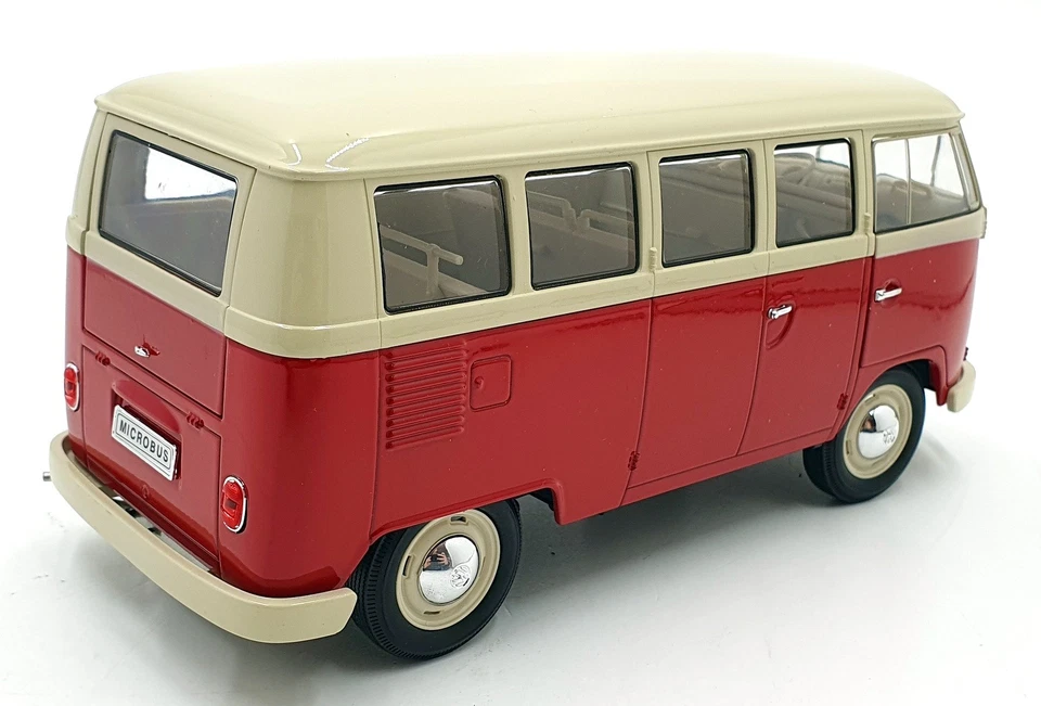 Welly 1/18 Scale Diecast 18054GW - 1963 Volkswagen T1 Bus - Red Cream - Image 2 of 4