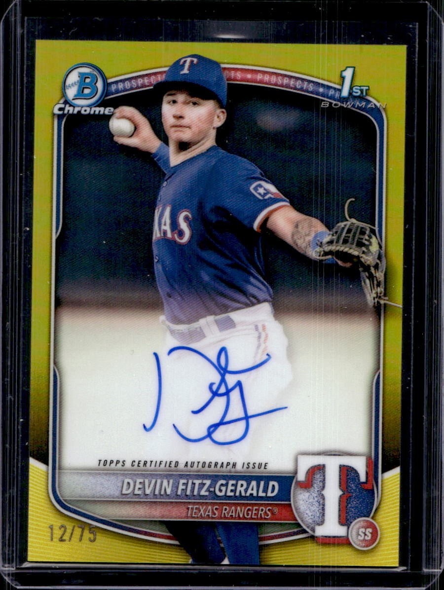 Devin Fitz-Gerald 2025 Bowman Chrome #CPA-DF Yellow Refractor Auto /75
