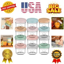 12pk 4oz Glass Baby Food Containers with Lids - Leak-Proof, Microwavable Smal...