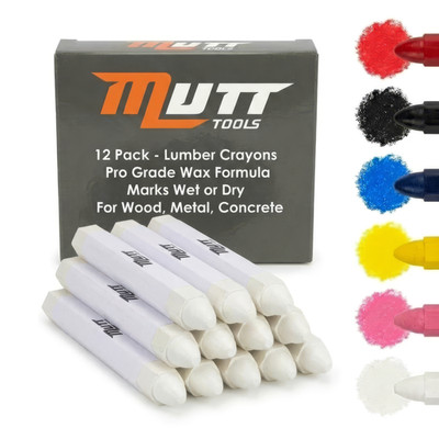 Lumber Crayons 12 Pack - Wood Marking Crayons for Construction, Tire Marking, Me