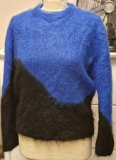  Other Stories Sweater Stockholm Atelier Blue Black Mohair Wool Ex Small 8 10