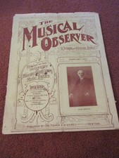 The Music Observer, February 1909 pub. by Carl Fischer