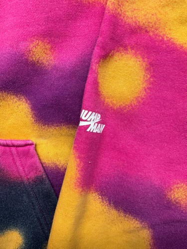 Air Jordan Nike Hoodie Herren XL Gelb Pink Schwarz Tie Dye Jump Man - Bild 3 von 10