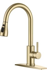    New FORIOUS Gold Kitchen Faucet with Pull Down Sprayer FF0200G
