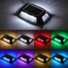 Solar Driveway Lights Dock Deck Lights 8 Pack,9 Colors in 1 Led IP67 Waterpro...