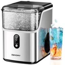 Nugget Ice Maker Countertop, Ready in 7 Mins, 34Lbs/24H Pebble Ice Maker Mach...
