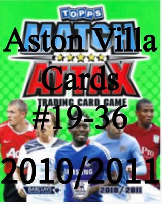 Aston Villa Match Attax 2010/2011 Topps 10/11 Karten # 19 - 36