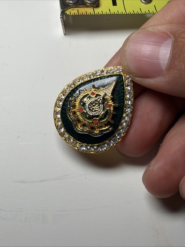 Spilla tempio tailandese, smalto e strass, souvenir della Thailandia usata cool - Foto 8 di 8