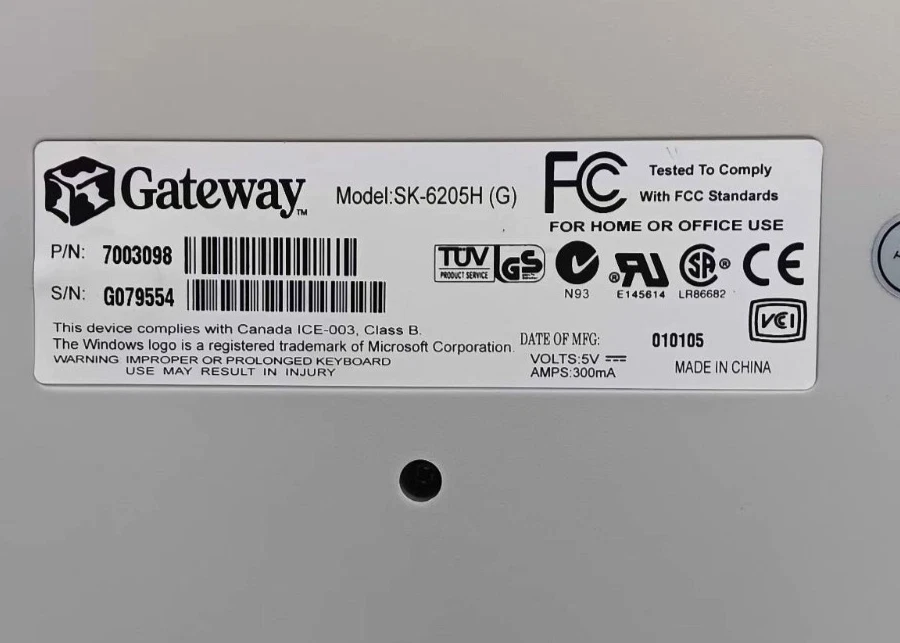 Gateway Natural MultiMedia Keyboard Ergonomic Comfort SK– 6205H - Image 4 of 4