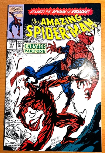 AMAZING SPIDER-MAN #361 1ST FULL CARNAGE MARVEL 1992 NM