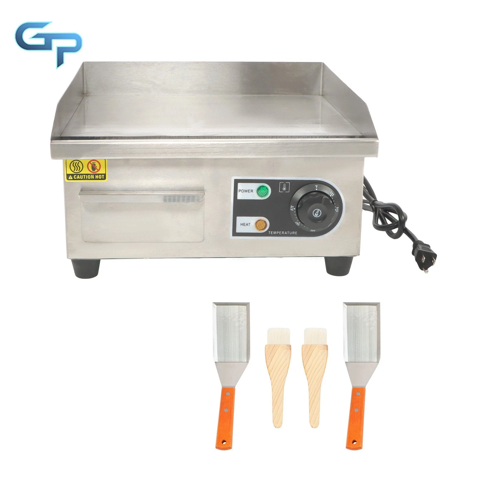 14" Commercial Electric Griddle, 1500W Electric Flat Top Grill Restaurant Home
