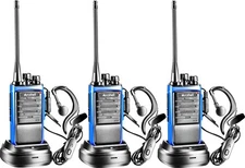 Rechargeable Long Range Two-Way Radios with Earpiece Headsets 3 Pack AR-6 Wal...