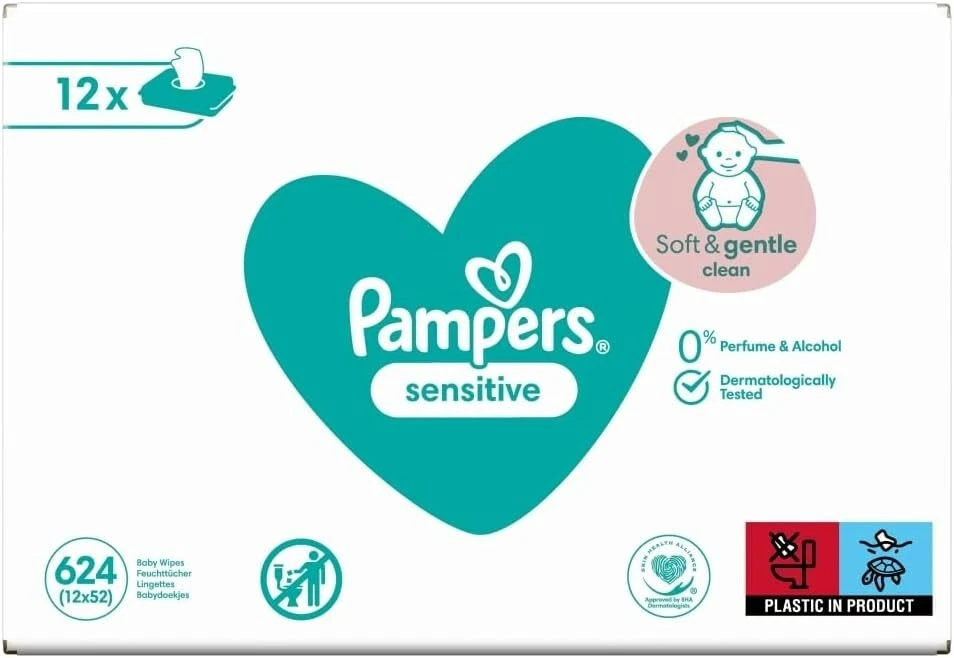 Pampers Sensitive Baby Wipes – 52pcs (12 Pack) | Gentle & Hypoallergenic
Opens in a new window or ta