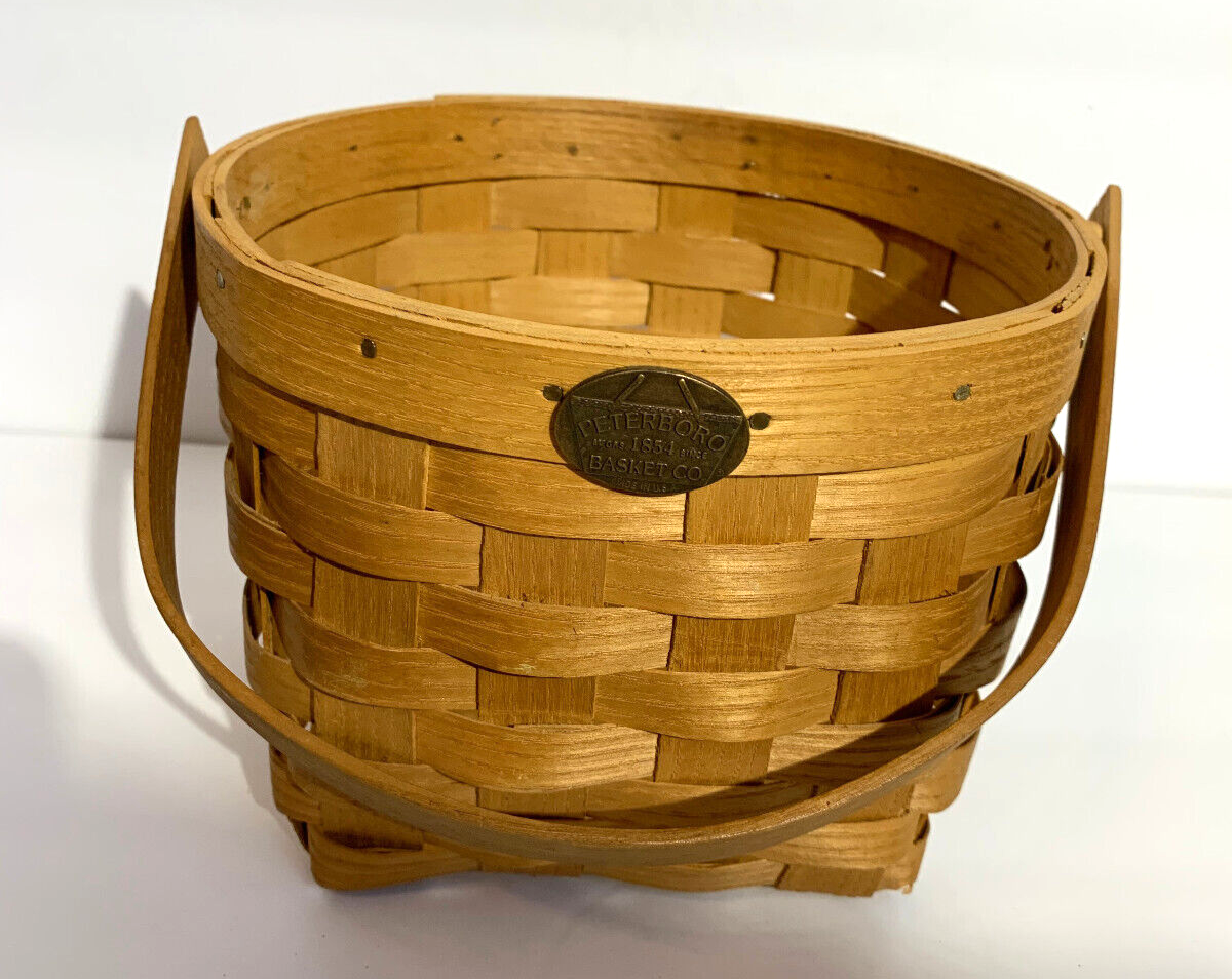 Peterboro Basket Company Round Hinged Handle Made in USA eBay