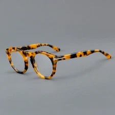 Retro Acetate Frame Round Fashion Eyeglasses Men Women Clear Lens Glasses Frames