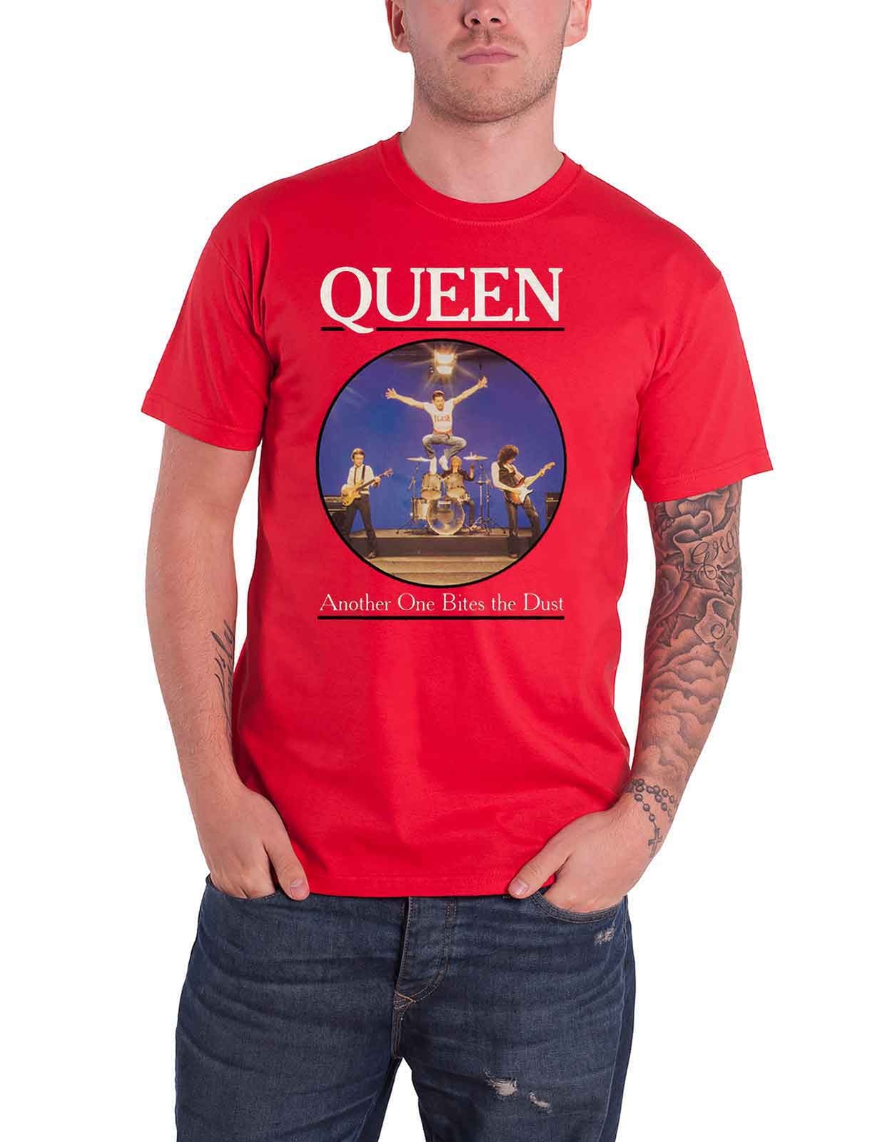 Queen T Shirt Another One Bites The Dust Band Logo new Official Mens Red