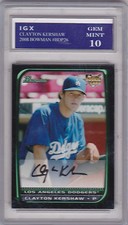 CLAYTON KERSHAW $$ GEM MINT 10 2008 Bowman DRAFT PICK ROOKIE CARD Baseball RC!