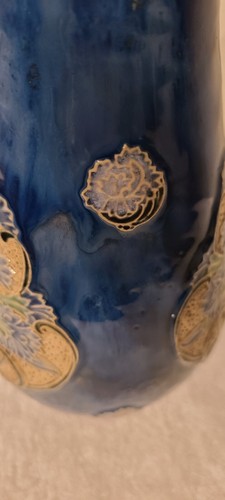 Antike Royal Doulton blaue Vase Made in England 10,5 cm - Bild 5 von 7