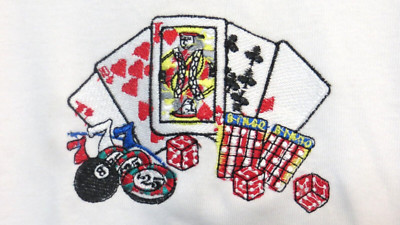 Passion T Tee Shirt Top Womens Small Short Sleeve 100% Cotton Cards Gambling
