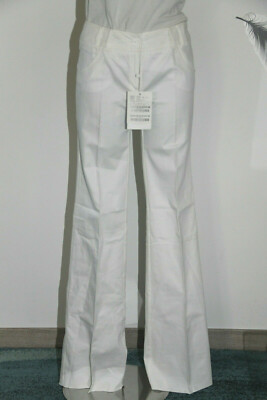 Hübsch Hose Zigarette Hohe Taille Weiß Marella Mod.carrara Größe 36 Fr Neu