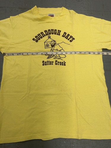 True Vintage Yellow Hanes T Shirt Size Large Sutter Creek California Gold Miner - 第 4/12 張圖片