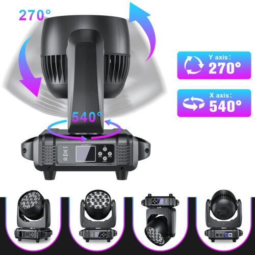 2PCS 380W LED Moving Head Light RGBW Zoom Beam Stage Wash Lighting DJ Party Lamp - Picture 19 of 22