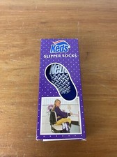 Keds Vintage 1981 Blue Slipper Socks House Shoes NOS Girls One Size In Box USA