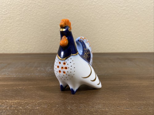 Russian Imperial Lomonosov Porcelain Pepper Shaker Box 22k Gold Lfz Rooster USSR - Picture 2 of 7