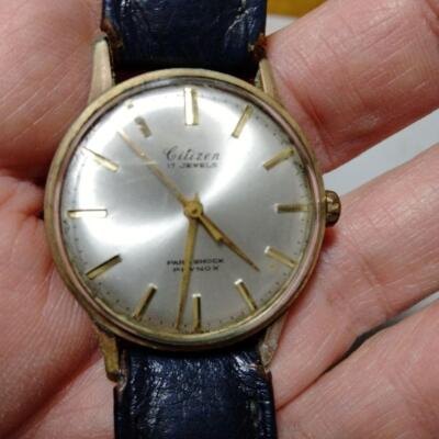 Citizen 1307092 Vintage 17 Jewels 14K ST.Steel Manual Winding Mens