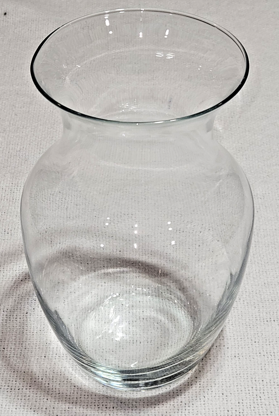 Clear Glass Pot Belly Vase 8 Inch Tall 4 Inch Neck Width