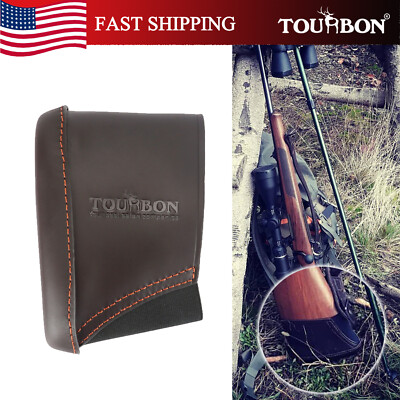 TOURBON Shotgun Rifle ButtStock Holder Slip on Recoil Pad  Leather in Large US